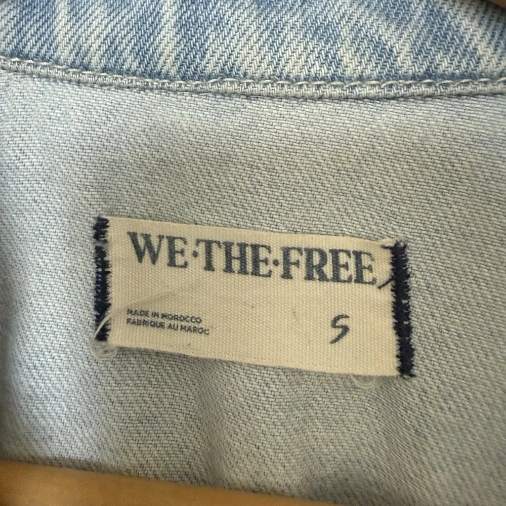 FREE PEOPLE We the Free Marci Denim Jumpsuit SMALL Light Wash Mechanic Retro